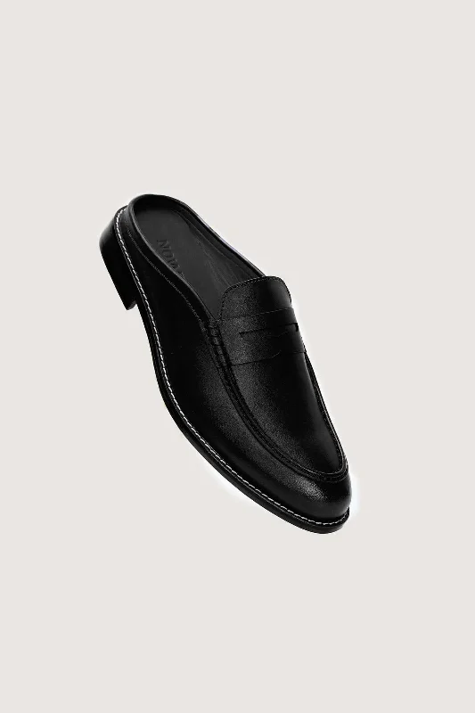 Slip - on men's loafers for easy wearPenny Backless Leather Loafers