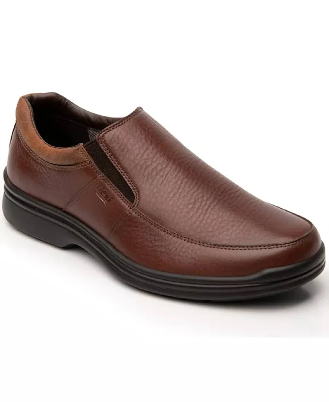 Men's loafers with a pointed toe for a stylish appearanceMen's Leather Slip-On Shoe In Tan