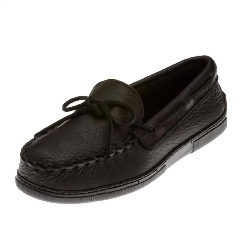 Men's loafers with a cushioned footbedMen's Moosehide Hardsole Moccasin In Black