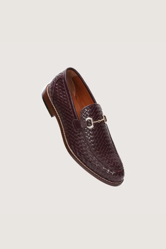 Men's loafers with a smooth leather finishMen's Woven Leather Loafer