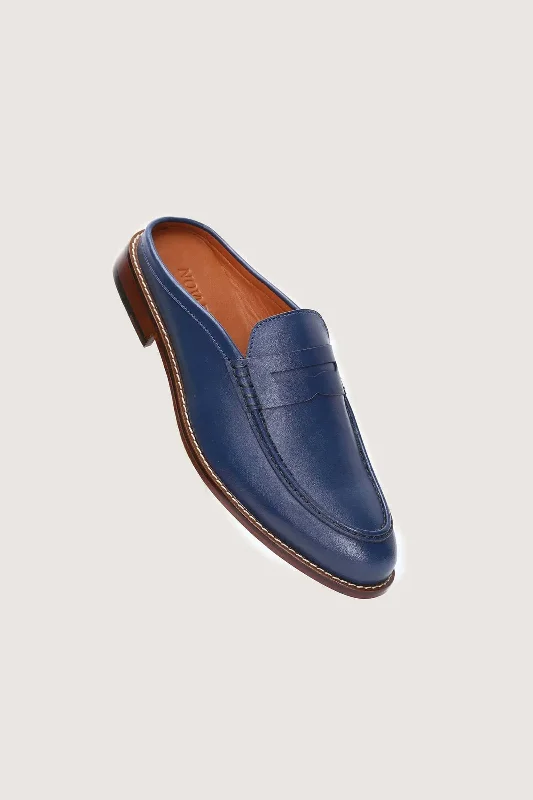 Men's loafers with a perforated leather upper for ventilationPenny Backless Leather Loafers