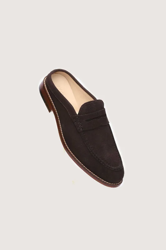 Men's leather loafers with a penny slotPenny Backless Leather Loafers