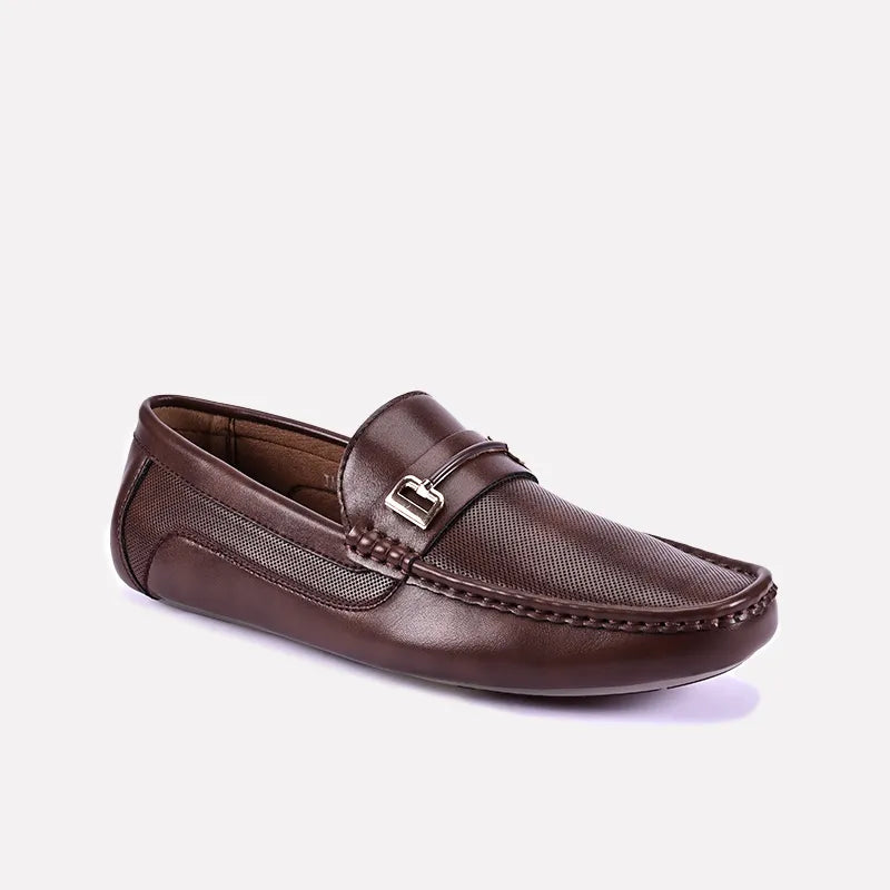 Slip - on men's loafers for easy wearRobin Brown Horsebit Loafers 0130830