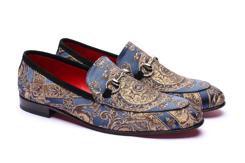 Men's loafers with a decorative buckleThe Baroque Loafers - Blue