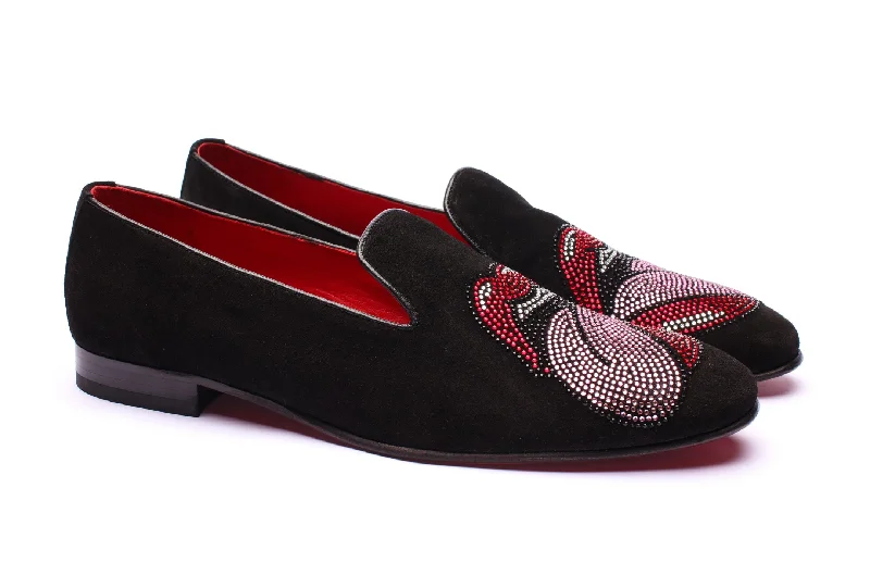 Men's loafers with a decorative buckleThe Pink Tongue Diamond Loafers