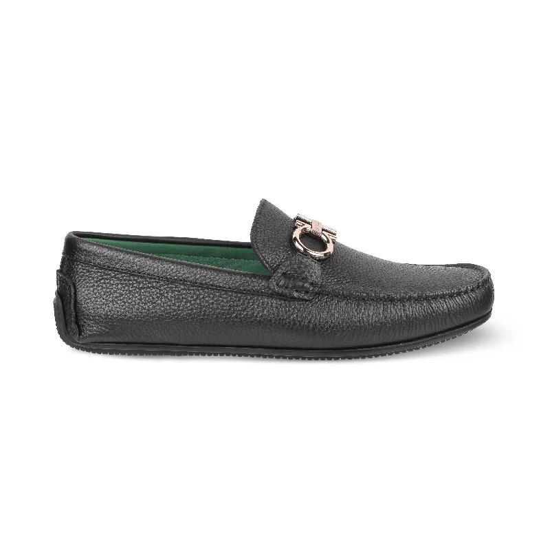 Men's loafers with a memory foam insoleTresmode Stpierre Black Men's Leather Driving Loafers