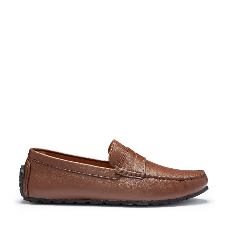 Men's loafers with a cushioned footbedTyre Sole Penny Driving Loafers, brown leather