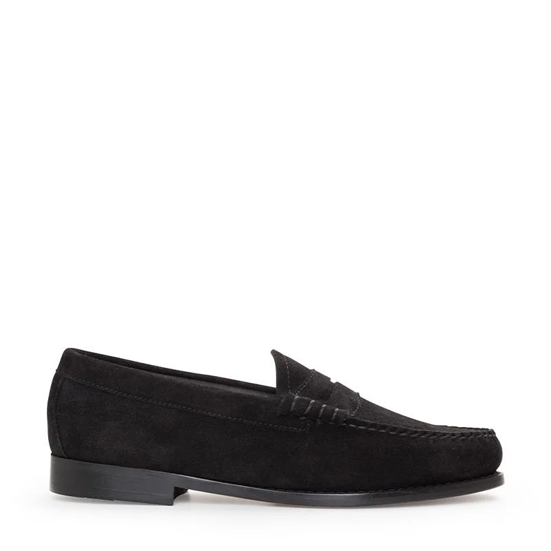 Suede men's loafers for a soft and luxurious feelWeejun Larson Moc Penny - Black Suede