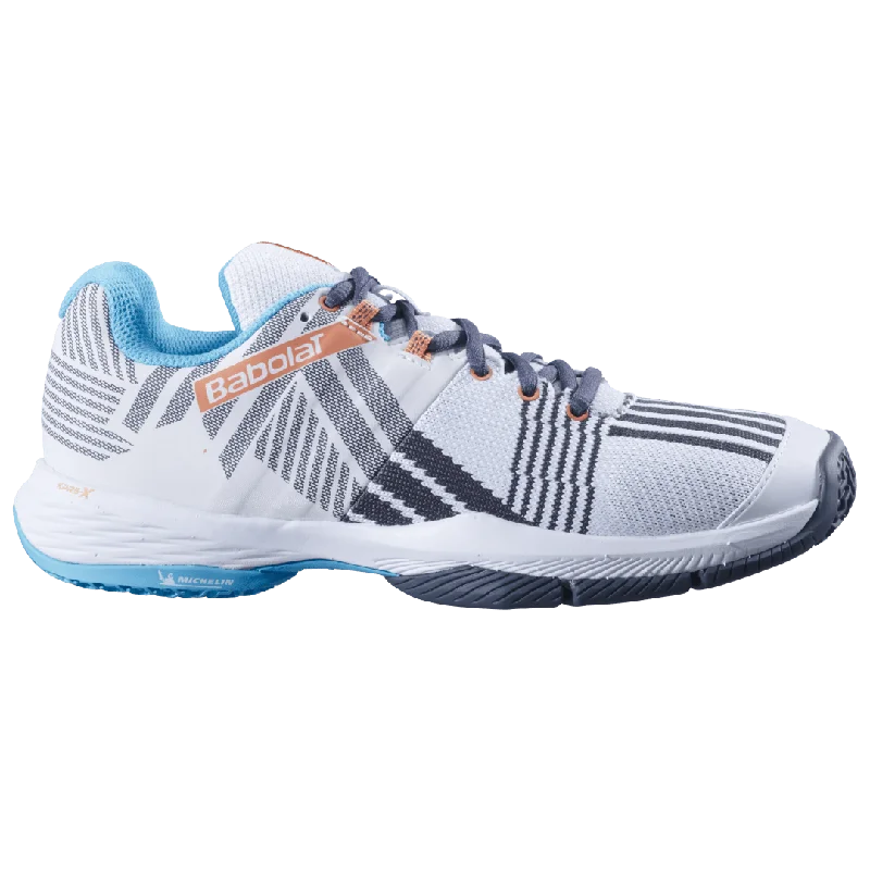 Babolat Women's Sensa Padel Shoe (White/Canyon sunset)