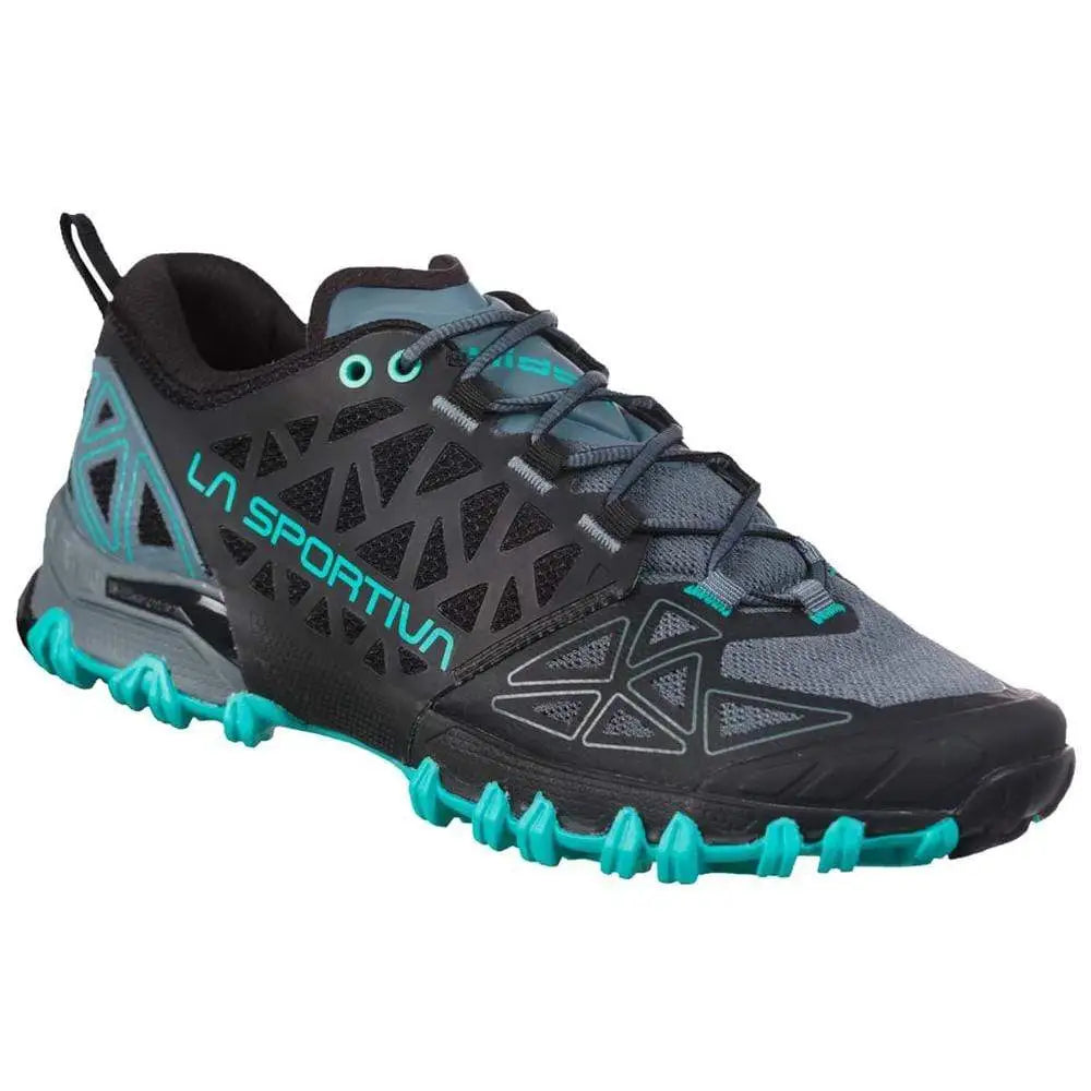 Men's running shoes with a breathable liningLa Sportiva Bushido II Womens Trail Running Shoe - Slate/Aqua - Clearance