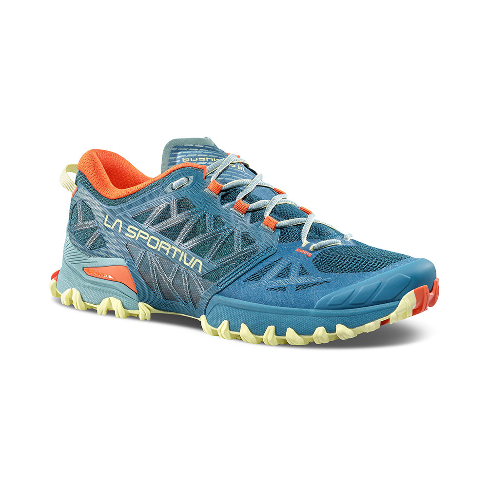 Men's running shoes with a wide toe box for comfortLa Sportiva Bushido III Womens Trail Running Shoe - Everglade/Zest