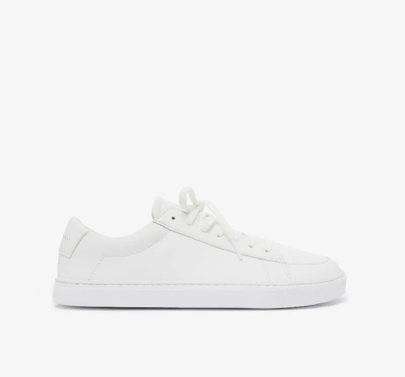 Men's sneakers with a decorative logo on the sideLow 1 | White (Barefoot)