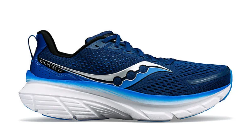 Cushioned men's running shoes for shock absorptionMen's Saucony Guide 17 (Navy/ Cobalt)