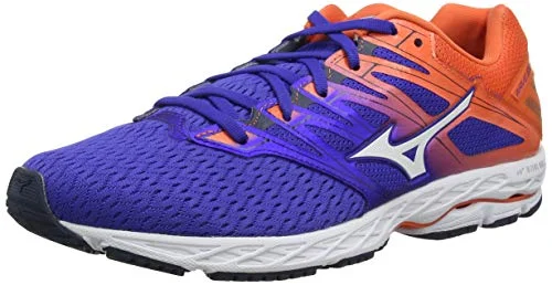 Men's running shoes with a wide toe box for comfortMizuno Herren Wave Shadow 2 Laufschuhe, Blau (Reflex Blue/White/Nasturtium 07), 46.5 EU