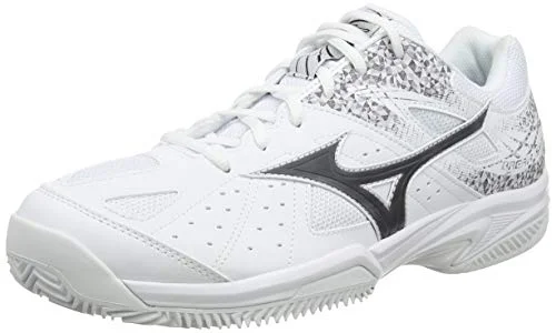 Men's running shoes with a supportive midfoot strapMizuno Unisex Break Shot 2 Cc Tennisschuhe, Weiß (Wht/Black/Wht 08), 45 EU