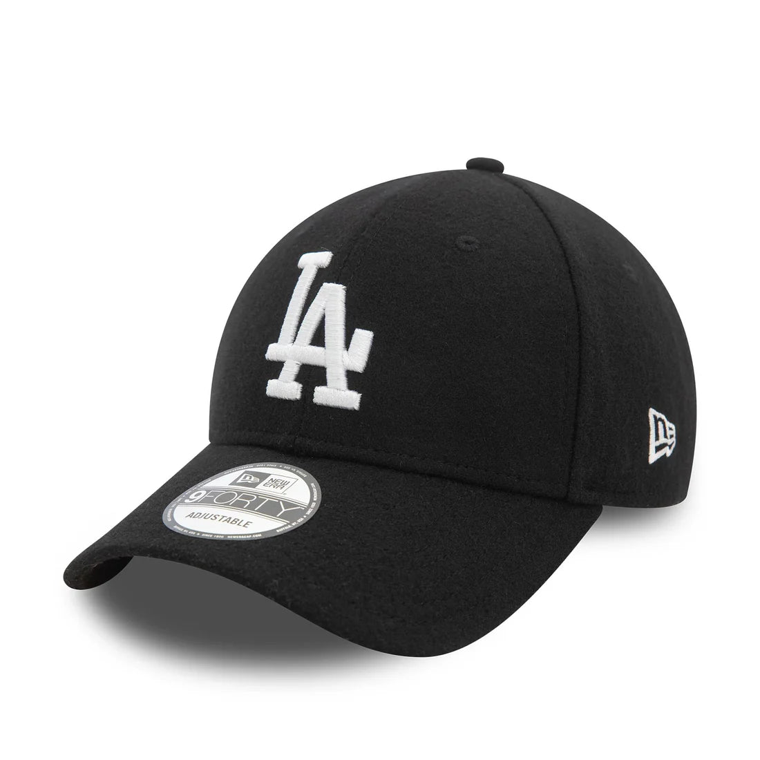 Men's sneakers with a decorative logo on the sideNEW ERA LA Dodgers Melton Wool Black 9FORTY Adjustable Cap