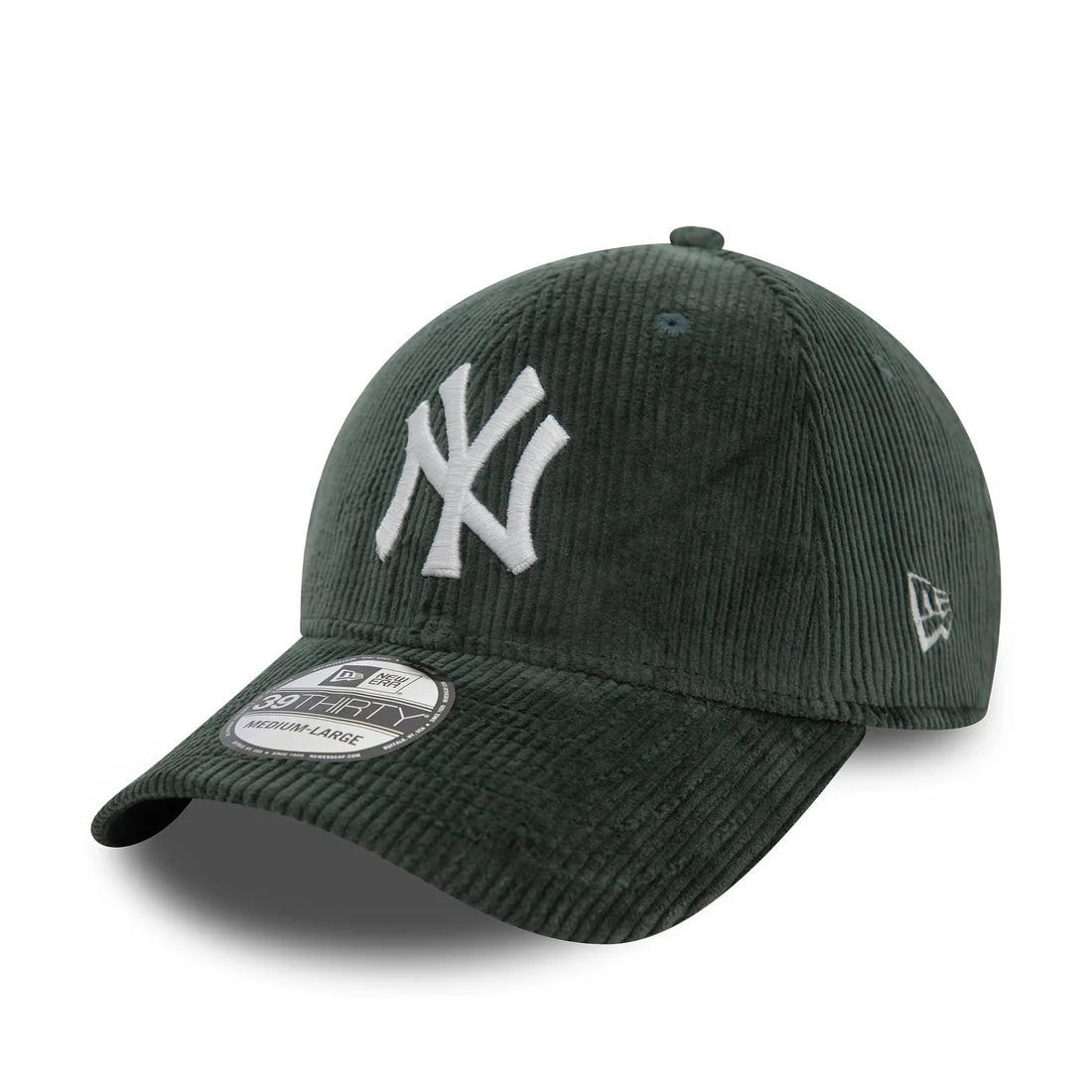 Men's sneakers with a padded collar and tongueNEW ERA New York Yankees Cord Dark Green 39THIRTY Stretch Fit Cap