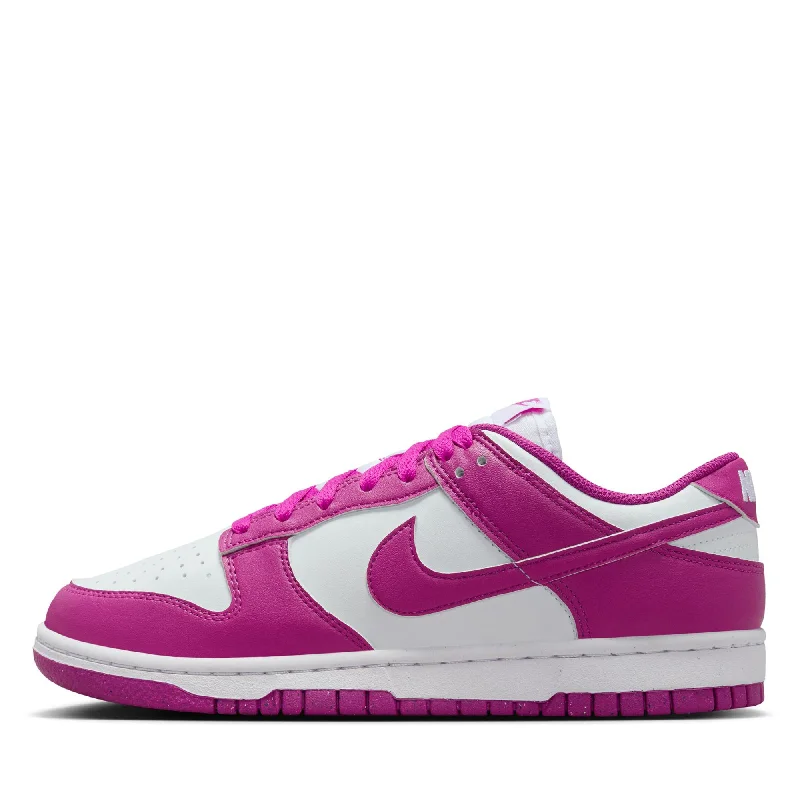 Men's sneakers with a decorative logo on the sideWomen's Nike Dunk Low - White/Hot Fuchsia