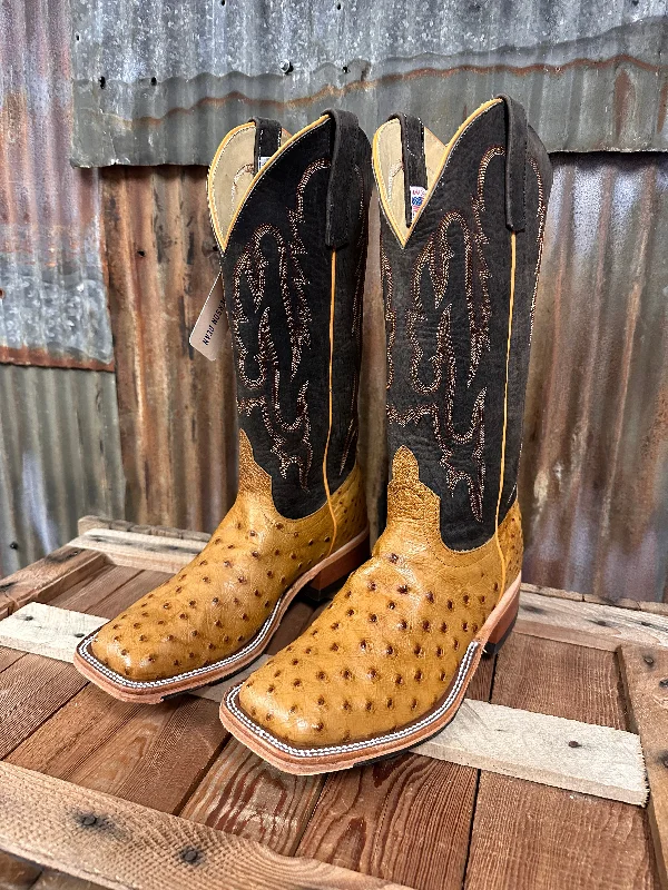 Men's cowboy boots with a silver - toned buckleAnderson Bean Bruciato Ostrich Western Boot