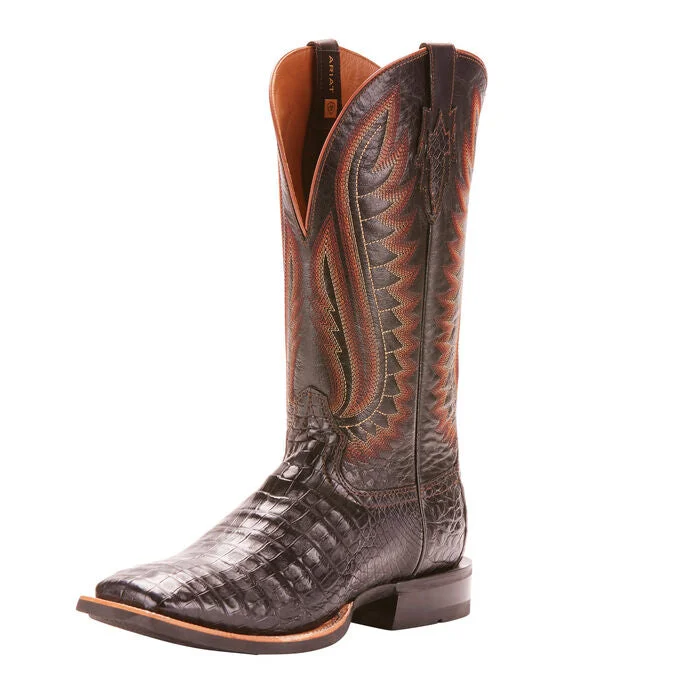 Men's cowboy boots with a decorative inlayAriat Caiman Double Down Western Boot