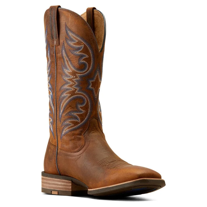 Alligator - print men's cowboy boots for a bold lookAriat Men's Ricochet Weathered Chestnut Square Toe Cowboy Boots 10050938