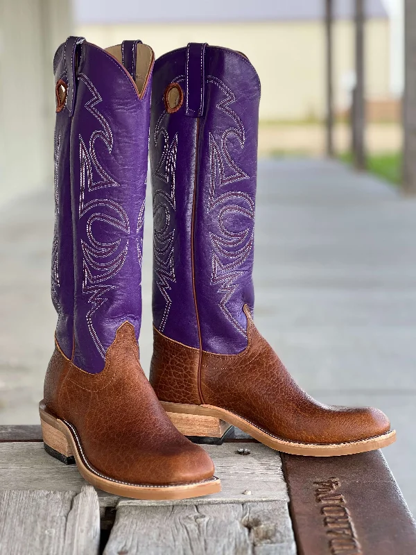 Men's cowboy boots with a snake - skin textureOlathe Boot Co. | Cognac Tuscan Tall Top Boot