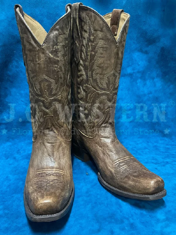 Men's cowboy boots with a leather lining for comfortCorral A4546 Mens Embroidery Narrow Square Toe Boots Brown