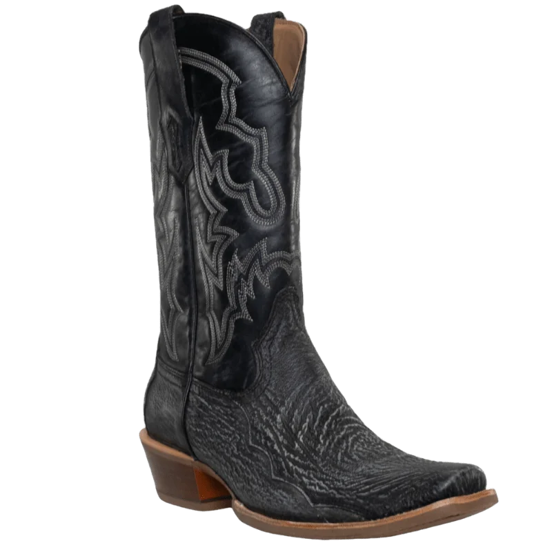 Men's cowboy boots with a scalloped edgeCorral Men's Black Shark Horseman Toe Western Boots A4420