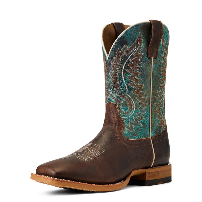 Men's cowboy boots with a suede shaftAriat Cow Camp Western Boot