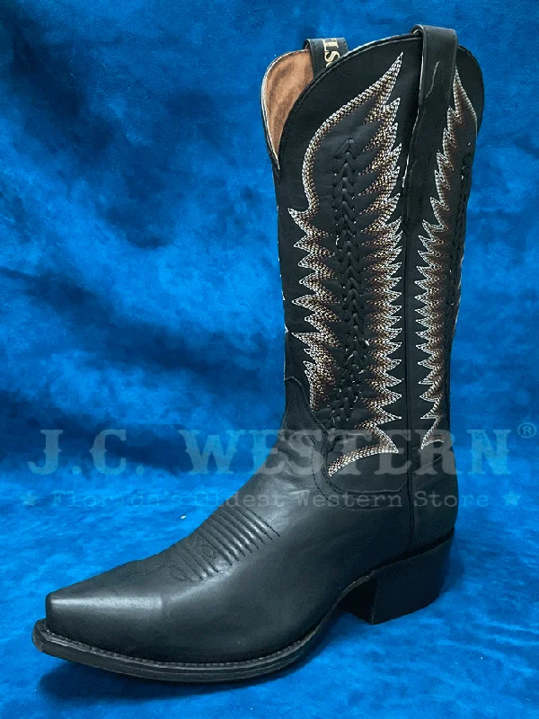 Men's cowboy boots with a scalloped edgeDan Post DP3176 Mens RIP Snip Toe Western Boot Charcoal