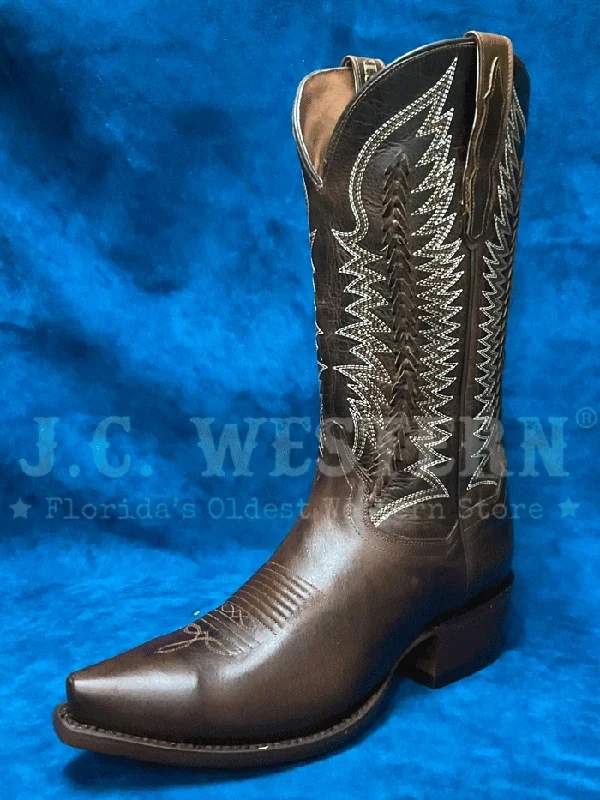 Vintage - style men's cowboy boots with a square toeDan Post DP3177 Mens RIP Snip Toe Western Boot Chocolate