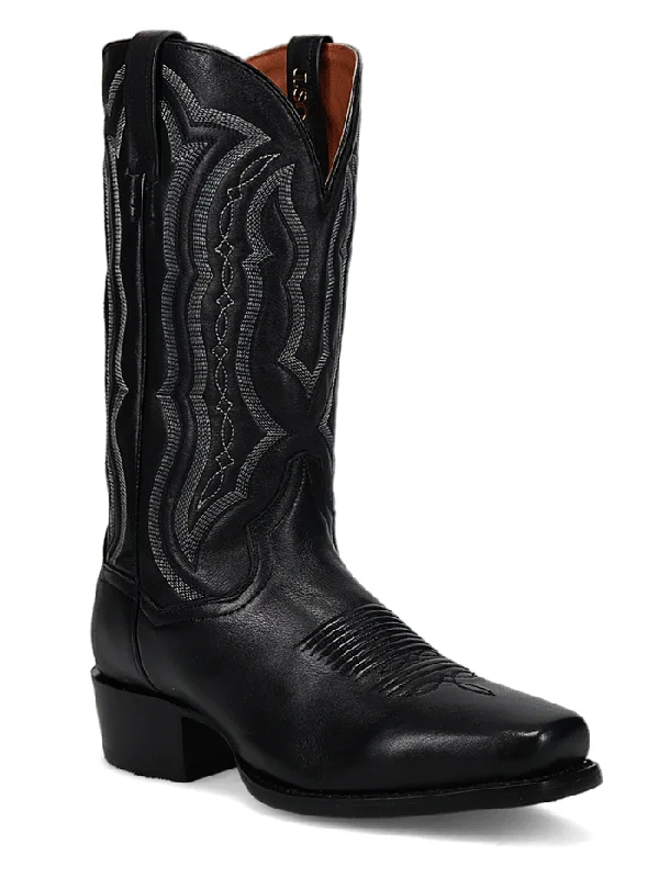 Men's cowboy boots with a concho belt detailDan Post DP3356 Mens WADE Square Toe Western Boot Black