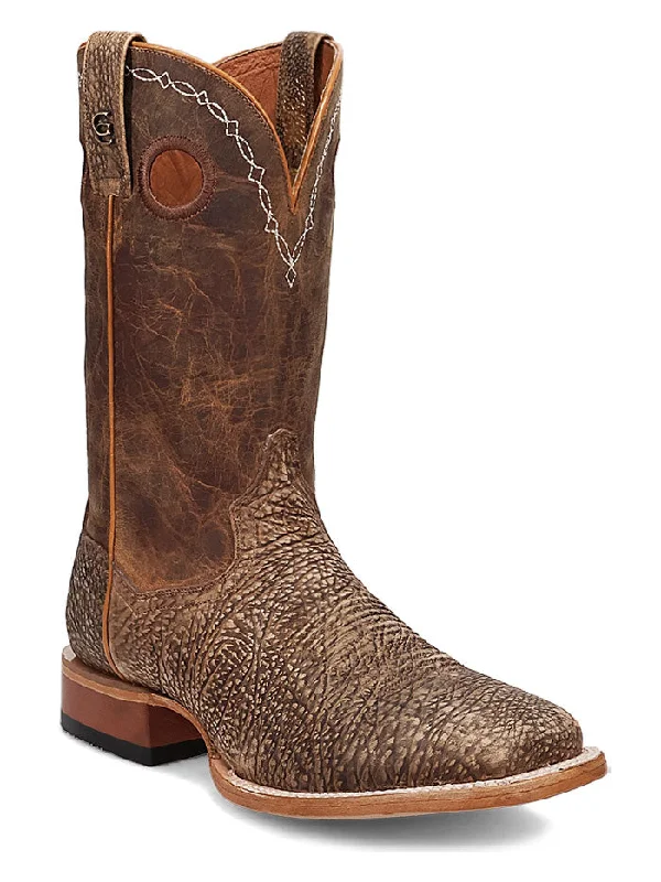 Men's cowboy boots with a pull - on strapDan Post DP5036 Mens Murray Bison Broad Square Toe Boot Brown