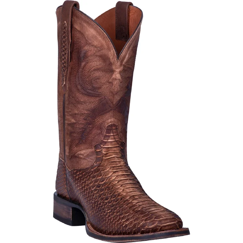 Alligator - print men's cowboy boots for a bold lookDan Post Mens Brown Cowboy Boots Leather Square Toe