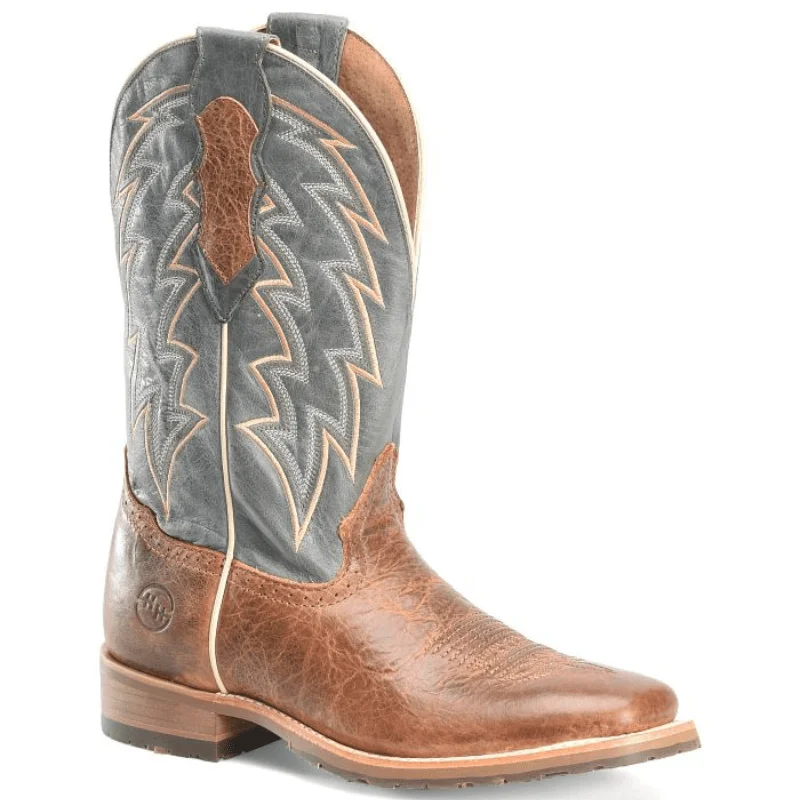 Men's cowboy boots with a pull - on strapDouble H Men's Leland Blue Square Toe Western Boots DH7026