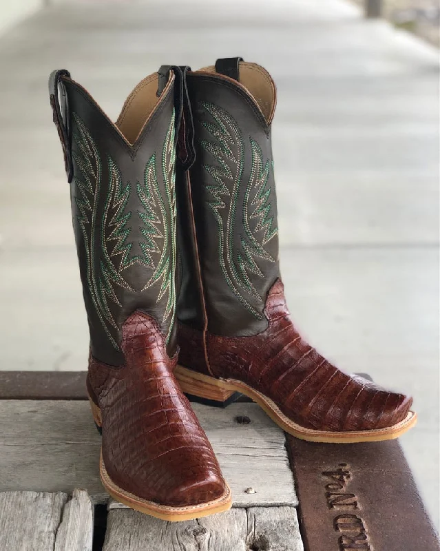 Men's cowboy boots with a rubber sole for tractionFenoglio Boot Co. | Chasi Brown Caiman Belly Boot