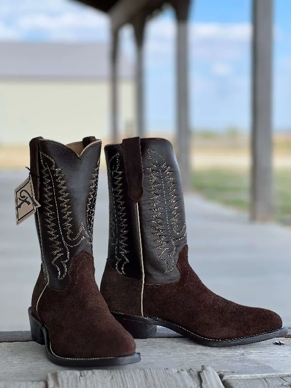 Alligator - print men's cowboy boots for a bold lookFenoglio Boot Co. | Greenland Brown Roughout Boot