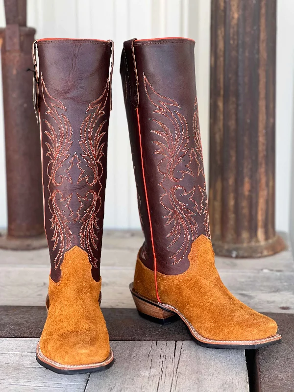 Vintage - style men's cowboy boots with a square toeFenoglio Boot Co. | Grizzly Tan Roughout Boot