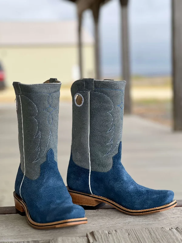 Men's cowboy boots with a distressed leather finishHorse Power Top Hand  | High Noon Turquoise Suede Boot