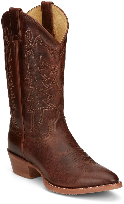 Men's cowboy boots with a distressed leather finishJustin 12in Mens Whiskey Hayne Leather Cowboy Boots