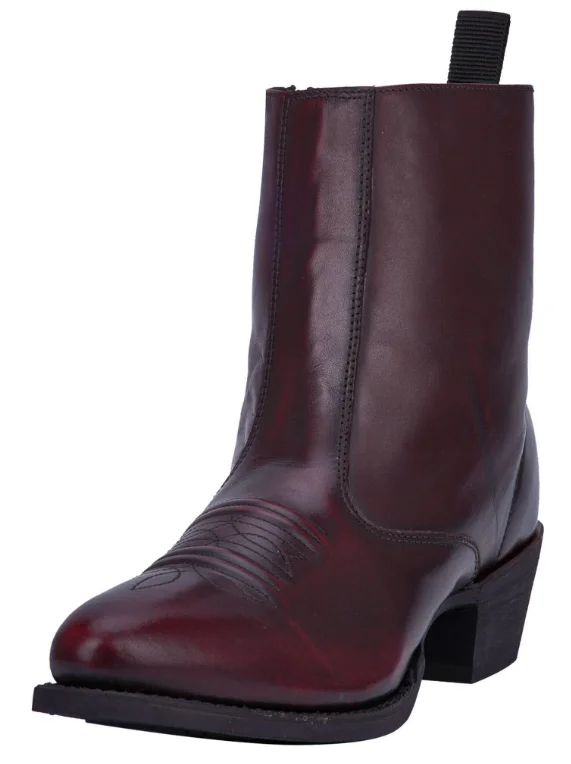 Men's cowboy boots with a scalloped edgeLaredo Black Cherry Zipper Western Boot