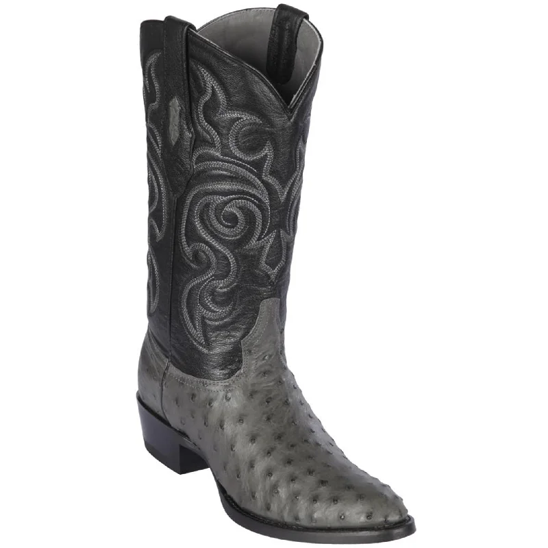 Alligator - print men's cowboy boots for a bold lookGrey Ostrich Cowboy Boots