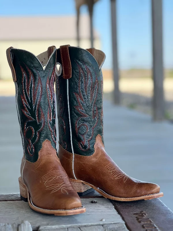 Men's cowboy boots with a scalloped edgeOlathe Boot Co.  | Sunflower Galega KS Toe Boot