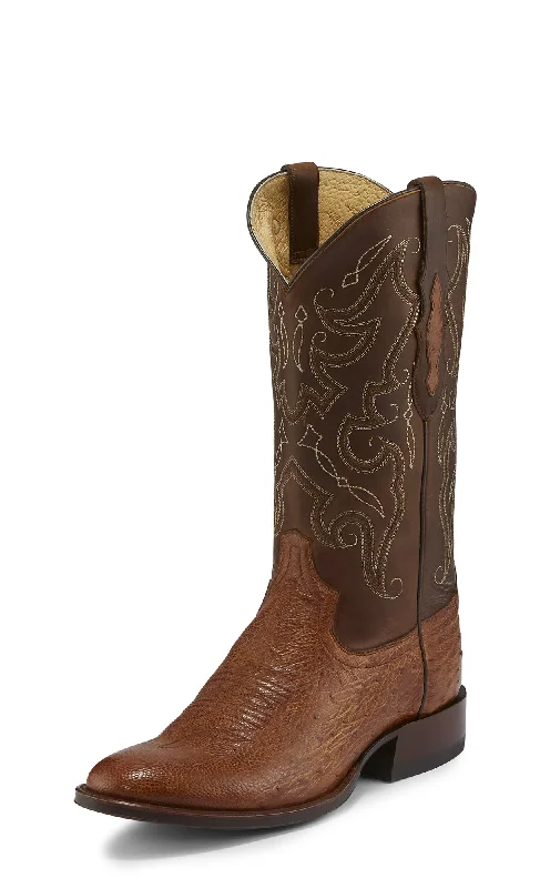 Vintage - style men's cowboy boots with a square toeTony Lama 13in 1911 Mens Brown Tundra Patron Leather Cowboy Boots