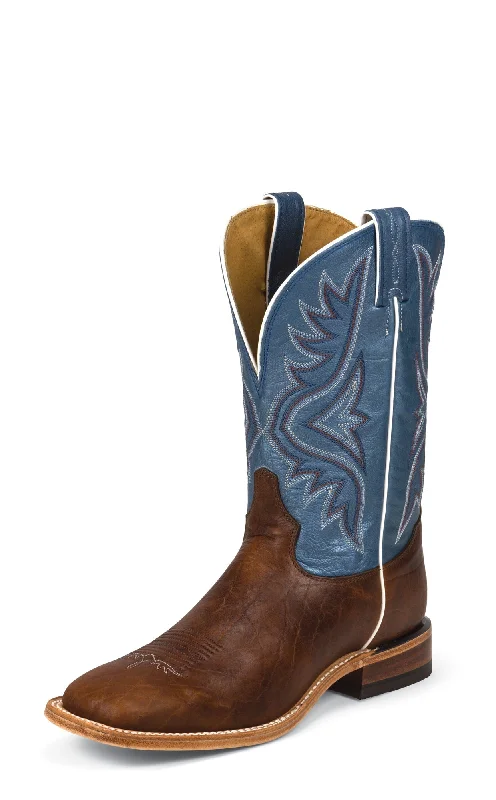 Men's cowboy boots with a tooled leather designTony Lama Mens Pecan Bison Leather 11in Americana Western Boots