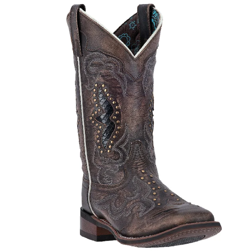 Men's western boots with a high - heeled design and a pointed toe5660 Spellbound Black