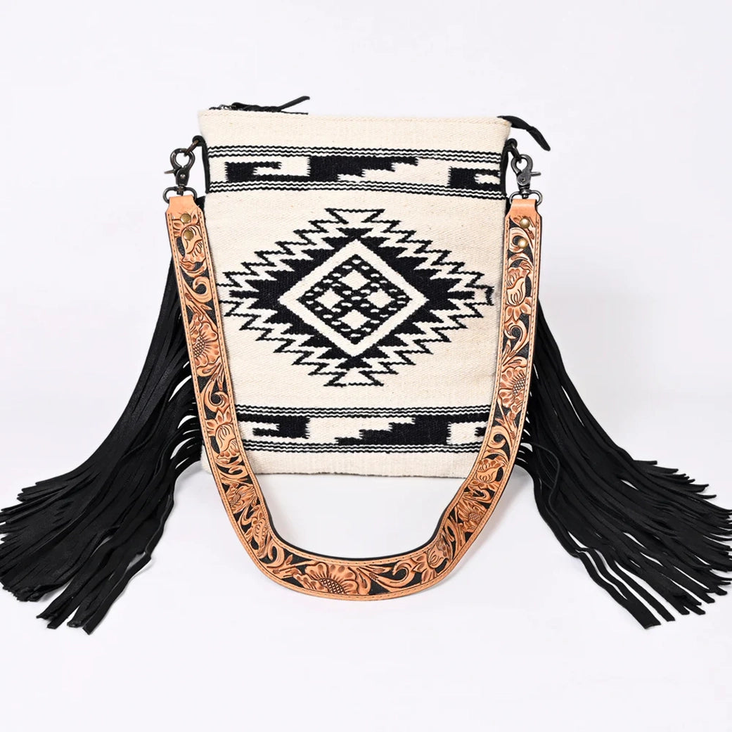 Vintage - style men's western boots with a square toe and spur ledgeAmerican Darling Saddle Blanket Dixie Bag