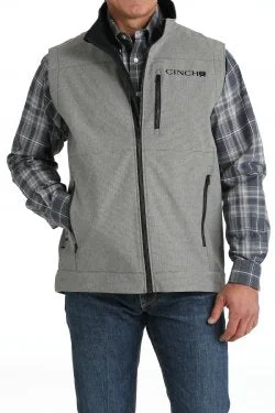 Men's western boots with a distressed leather finish for a rugged lookCinch Men's Bonded Gray Vest