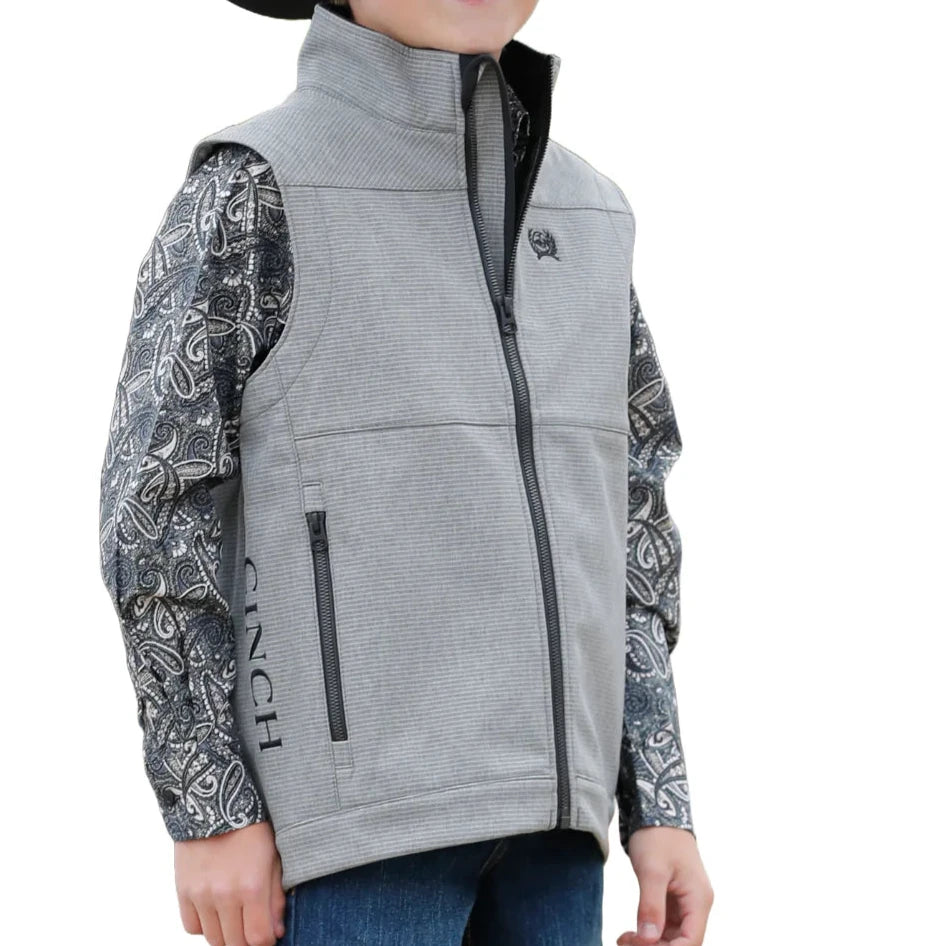 Men's western boots with a silver - toned hardware and accentsCinch Grey Children's Vest