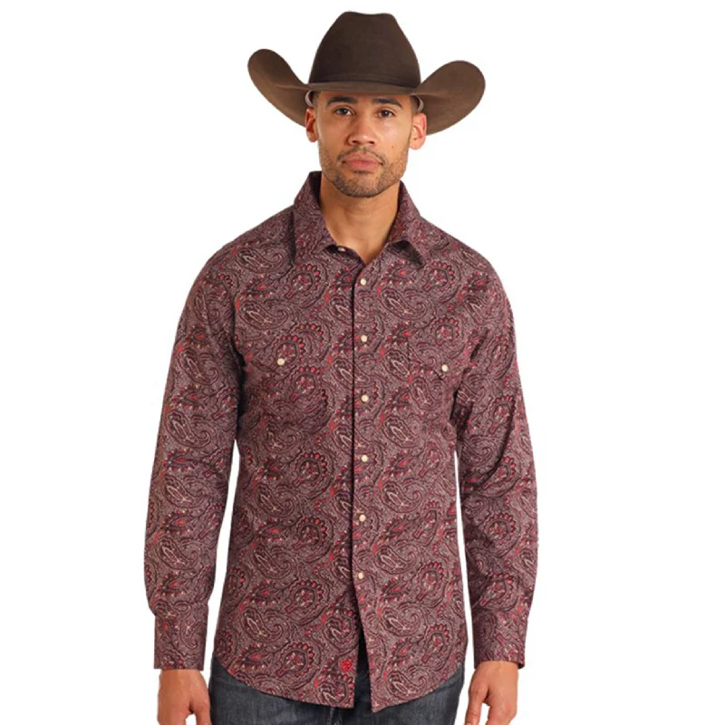 Alligator - embossed men's western boots for a bold statementRock & Roll Men's Pearl Snap Shirt